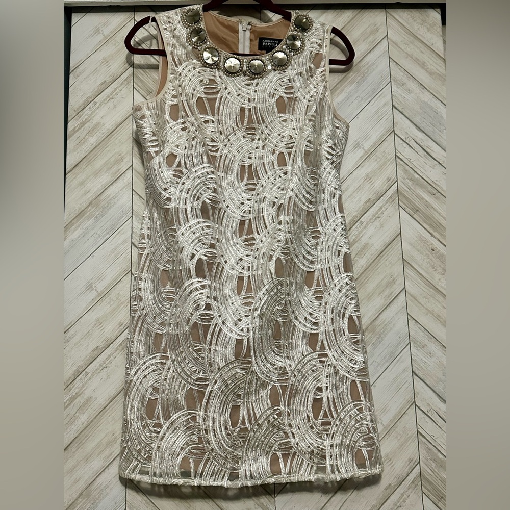 Elegant Cream Sleeveless Dress